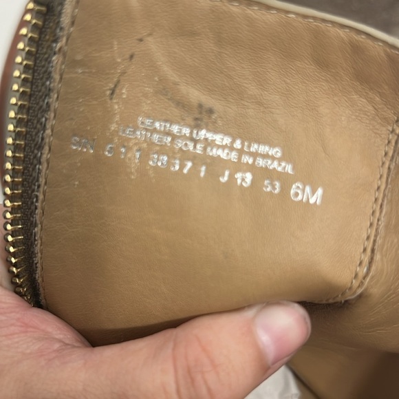 Tory Burch Halle Metallic Gold Leather Mid Calf Short Boots Shoes Size 6M - Picture 9 of 11